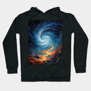 spiral flames in the space over the mountains Hoodie